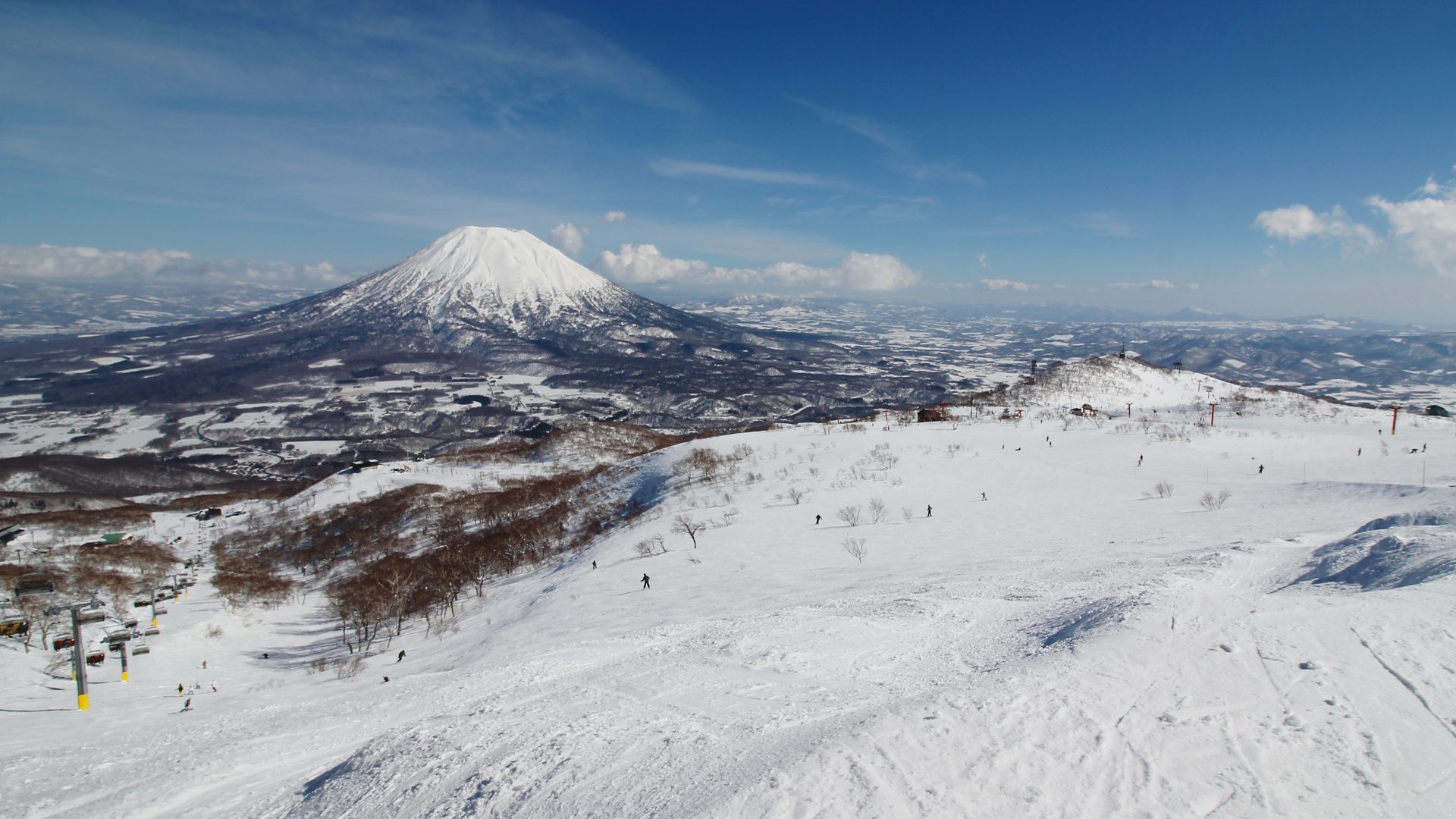 Snow-covered Mount Yotei in the Niseko area of Hokkaido, Japan